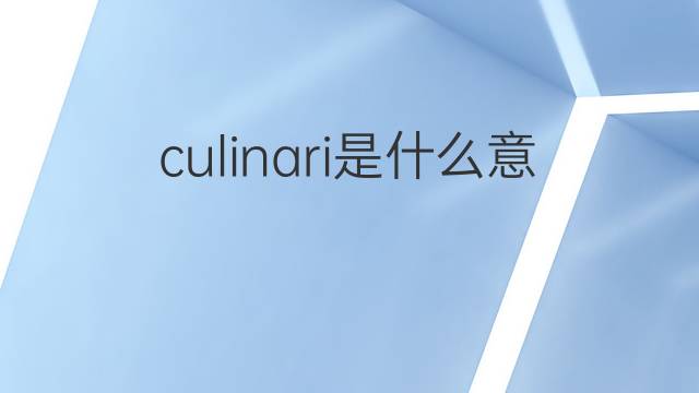 culinari是什么意思 culinari的翻译、读音、例句、中文解释