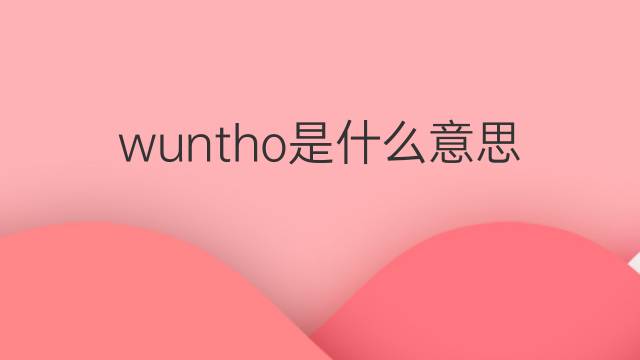 wuntho是什么意思 wuntho的翻译、读音、例句、中文解释