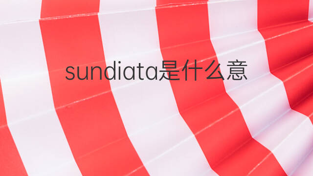 sundiata是什么意思 sundiata的翻译、读音、例句、中文解释