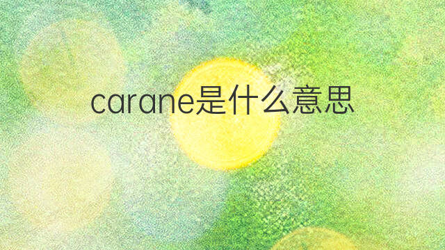 carane是什么意思 carane的中文翻译、读音、例句