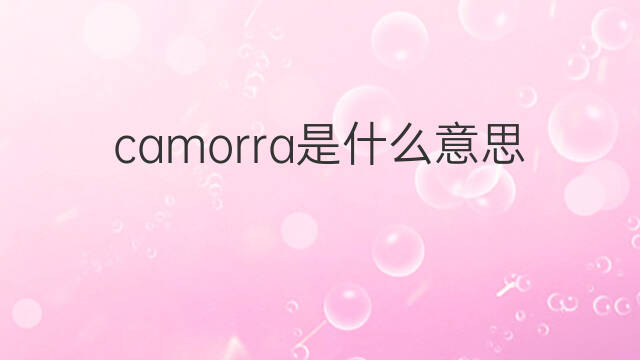 camorra是什么意思 camorra的翻译、读音、例句、中文解释