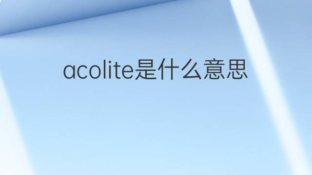 acolite是什么意思 acolite的中文翻译、读音、例句