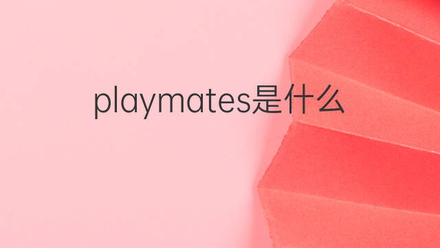 playmates是什么意思 playmates的中文翻译、读音、例句