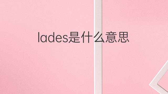 lades是什么意思 lades的中文翻译、读音、例句