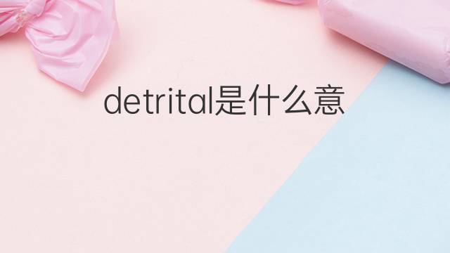 detrital是什么意思 detrital的中文翻译、读音、例句