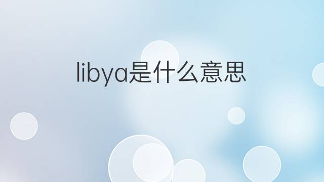 libya是什么意思 libya的中文翻译、读音、例句