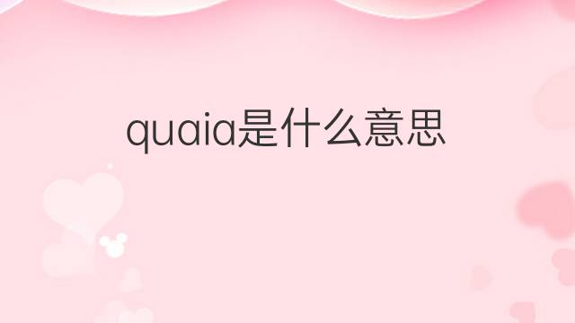 quaia是什么意思 quaia的中文翻译、读音、例句