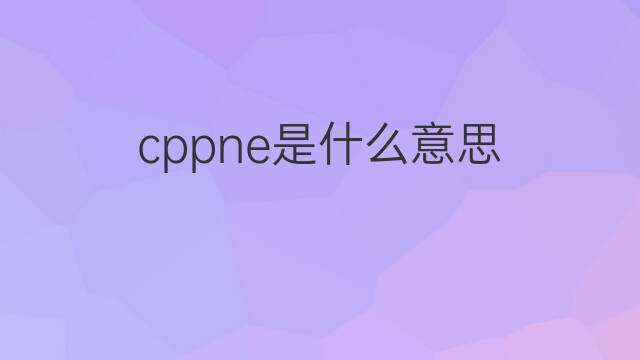 cppne是什么意思 cppne的中文翻译、读音、例句