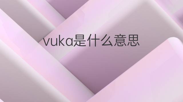 vuka是什么意思 vuka的中文翻译、读音、例句