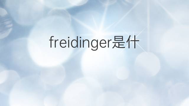 freidinger是什么意思 freidinger的中文翻译、读音、例句