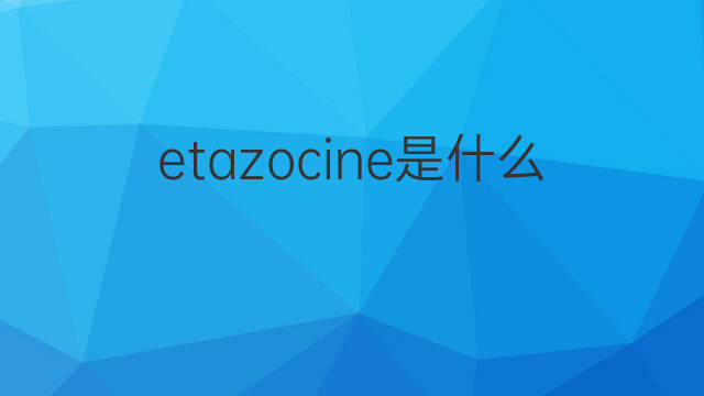 etazocine是什么意思 etazocine的中文翻译、读音、例句
