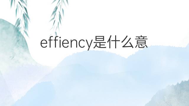 effiency是什么意思 effiency的中文翻译、读音、例句