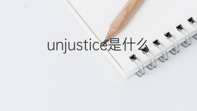 unjustice是什么意思 unjustice的中文翻译、读音、例句