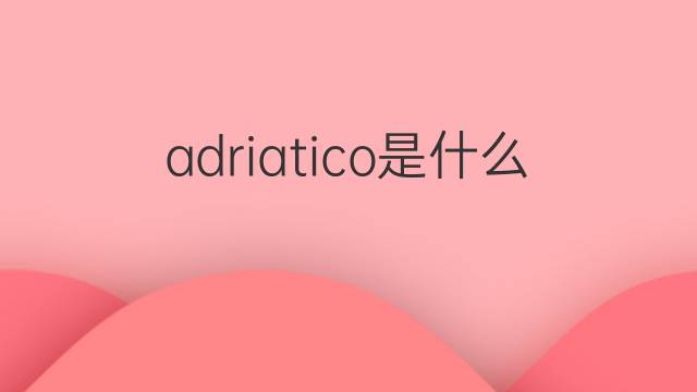 adriatico是什么意思 adriatico的中文翻译、读音、例句