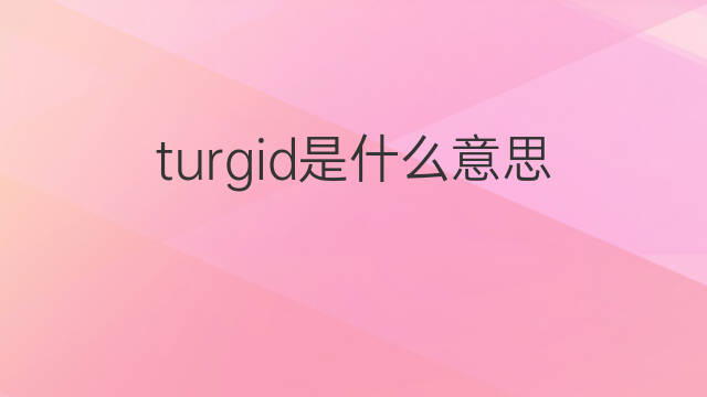 turgid是什么意思 turgid的中文翻译、读音、例句