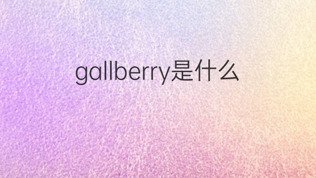 gallberry是什么意思 gallberry的中文翻译、读音、例句