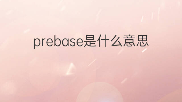 prebase是什么意思 prebase的中文翻译、读音、例句