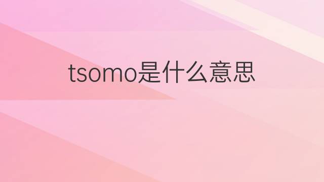 tsomo是什么意思 tsomo的中文翻译、读音、例句