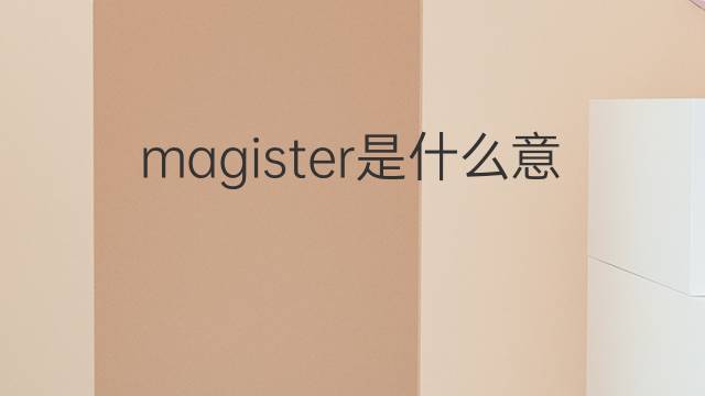 magister是什么意思 magister的中文翻译、读音、例句