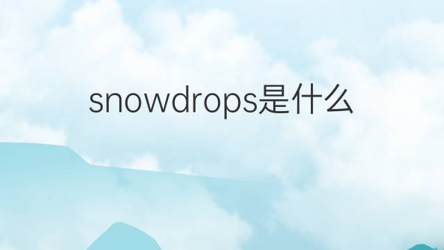 snowdrops是什么意思 snowdrops的中文翻译、读音、例句