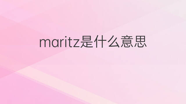 maritz是什么意思 maritz的中文翻译、读音、例句