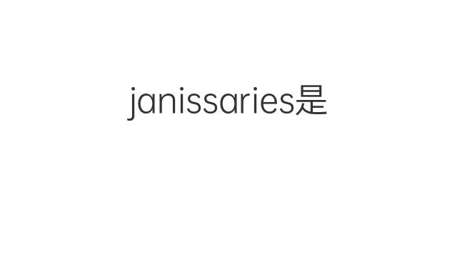 janissaries是什么意思 janissaries的中文翻译、读音、例句