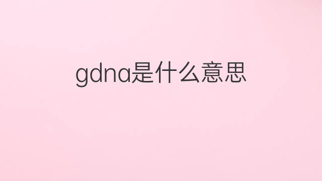 gdna是什么意思 gdna的中文翻译、读音、例句