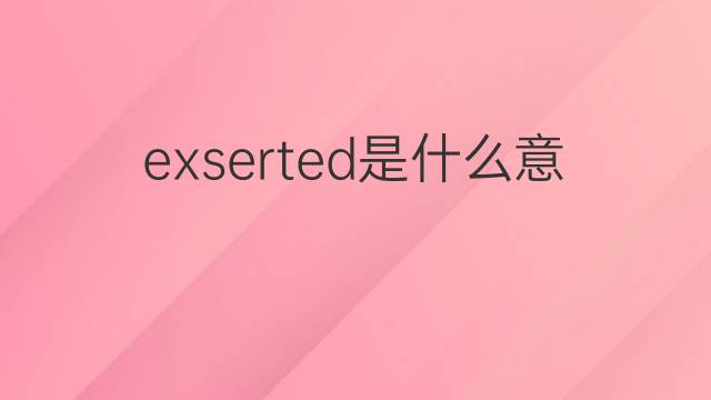 exserted是什么意思 exserted的中文翻译、读音、例句