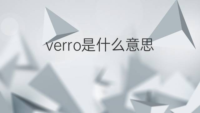 verro是什么意思 verro的中文翻译、读音、例句
