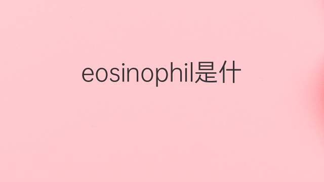 eosinophil是什么意思 eosinophil的中文翻译、读音、例句