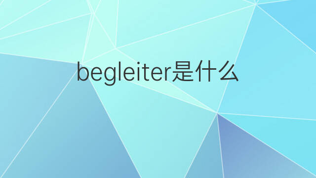 begleiter是什么意思 begleiter的中文翻译、读音、例句