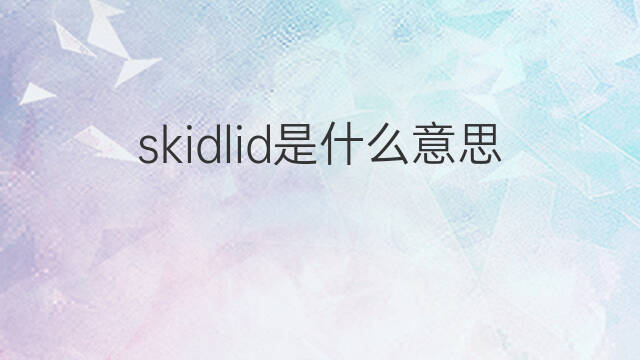 skidlid是什么意思 skidlid的中文翻译、读音、例句
