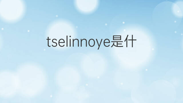 tselinnoye是什么意思 tselinnoye的中文翻译、读音、例句