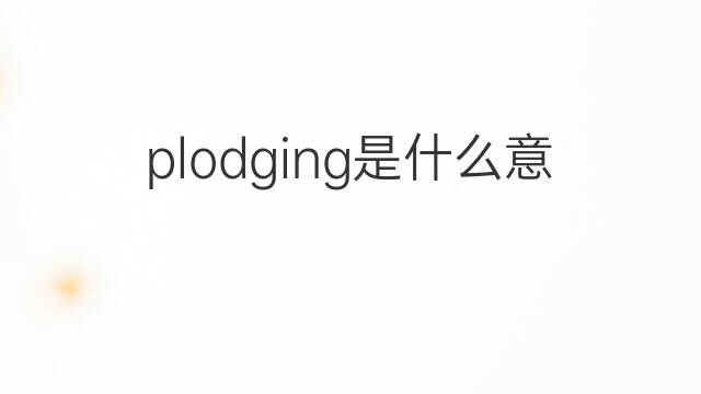 plodging是什么意思 plodging的中文翻译、读音、例句