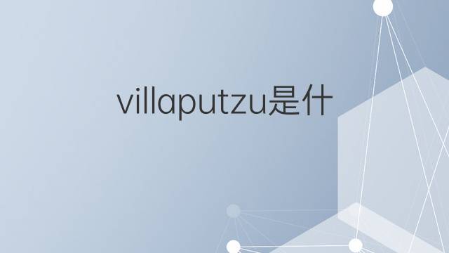 villaputzu是什么意思 villaputzu的中文翻译、读音、例句