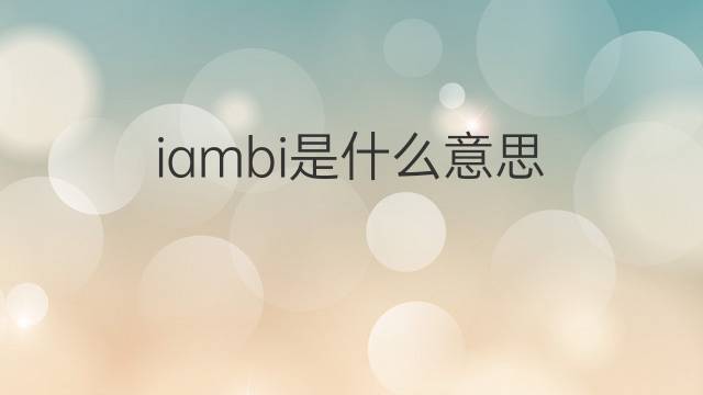 iambi是什么意思 iambi的中文翻译、读音、例句