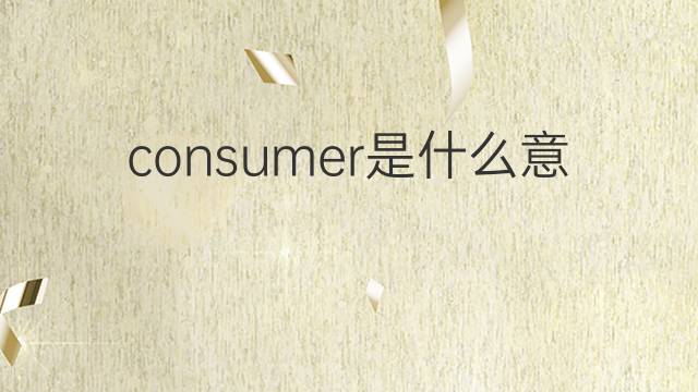 consumer是什么意思 consumer的中文翻译、读音、例句