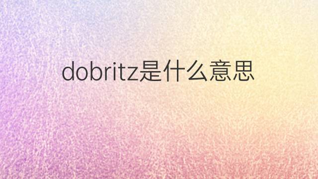dobritz是什么意思 dobritz的中文翻译、读音、例句