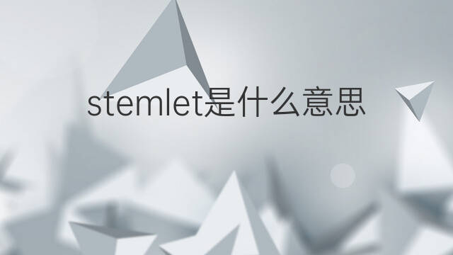 stemlet是什么意思 stemlet的中文翻译、读音、例句