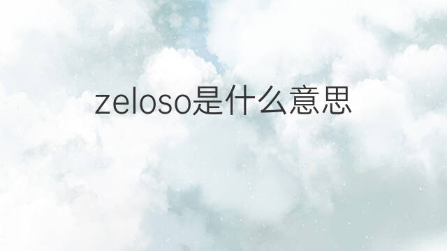 zeloso是什么意思 zeloso的中文翻译、读音、例句