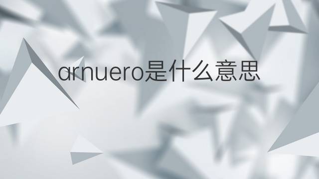 arnuero是什么意思 arnuero的中文翻译、读音、例句