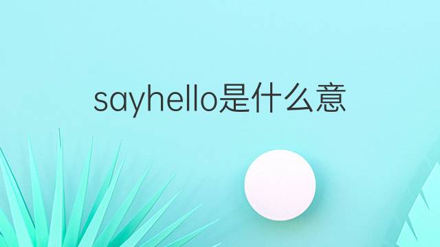 sayhello是什么意思 sayhello的中文翻译、读音、例句