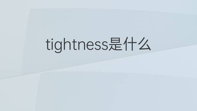 tightness是什么意思 tightness的中文翻译、读音、例句