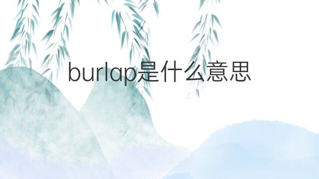 burlap是什么意思 burlap的中文翻译、读音、例句