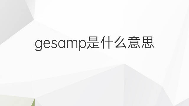gesamp是什么意思 gesamp的中文翻译、读音、例句