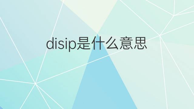 disip是什么意思 disip的中文翻译、读音、例句
