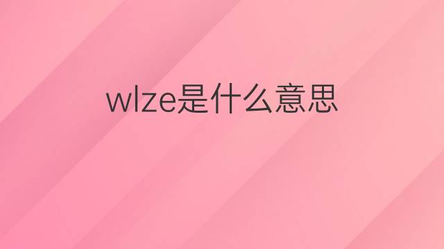 wlze是什么意思 wlze的中文翻译、读音、例句