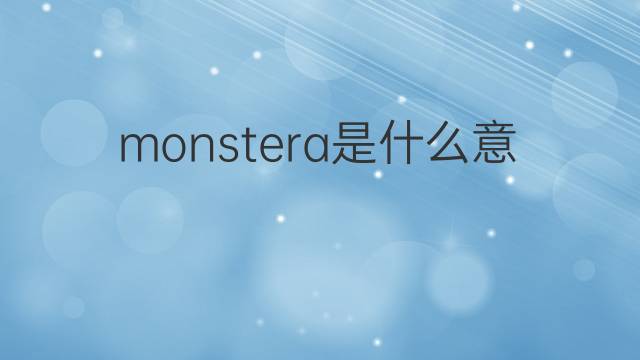monstera是什么意思 monstera的中文翻译、读音、例句