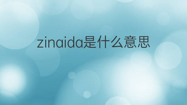 zinaida是什么意思 zinaida的中文翻译、读音、例句