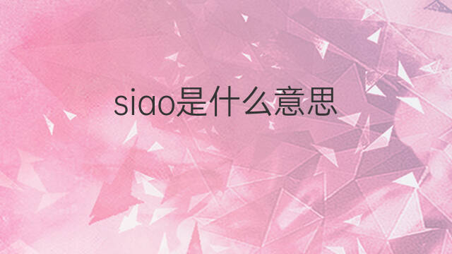 siao是什么意思 siao的中文翻译、读音、例句